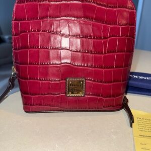 Dooney & Bourke Red Croc-Embossed Backpack
